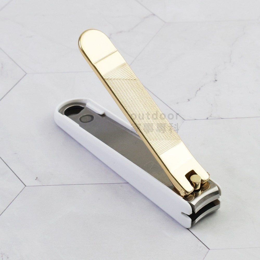 outdoor家事專科 日本製 貝印KAI 鍍金電解不銹鋼指甲剪 哥德彩繪S/M 曲刃附銼刀部 KE-0601/0602-細節圖6