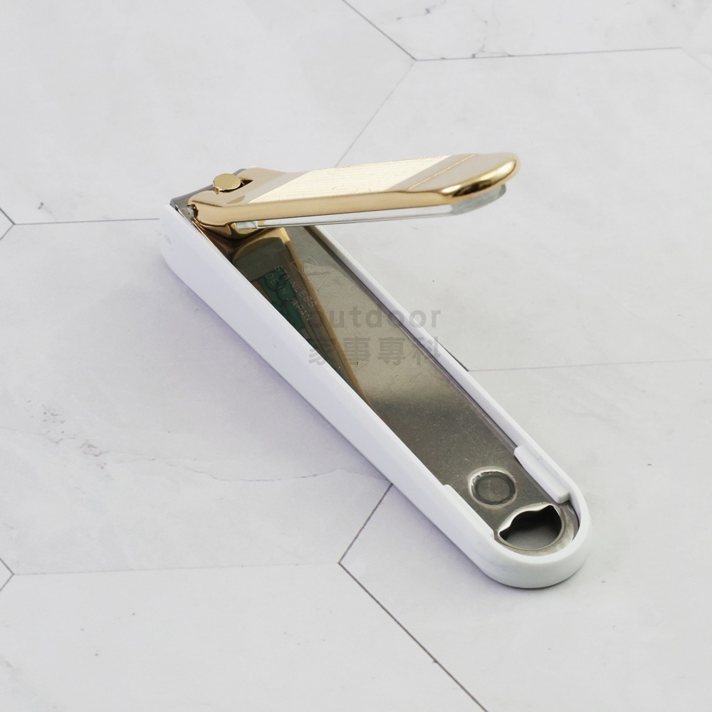 outdoor家事專科 日本製 貝印KAI 鍍金電解不銹鋼指甲剪 哥德彩繪S/M 曲刃附銼刀部 KE-0601/0602-細節圖7