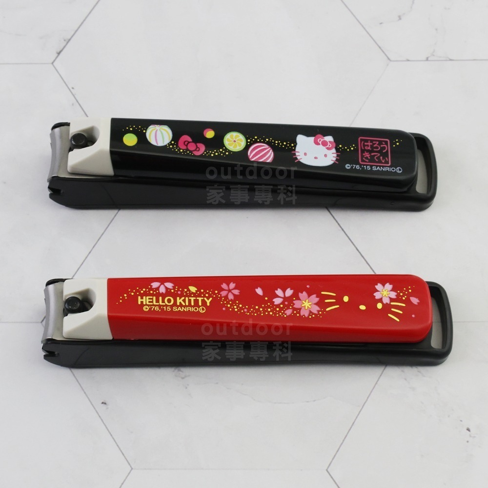 outdoor家事專科 日本製 貝印KAI HELLO KITTY抗菌不銹鋼指甲剪 M曲刃 附銼刀 指甲修剪-細節圖2