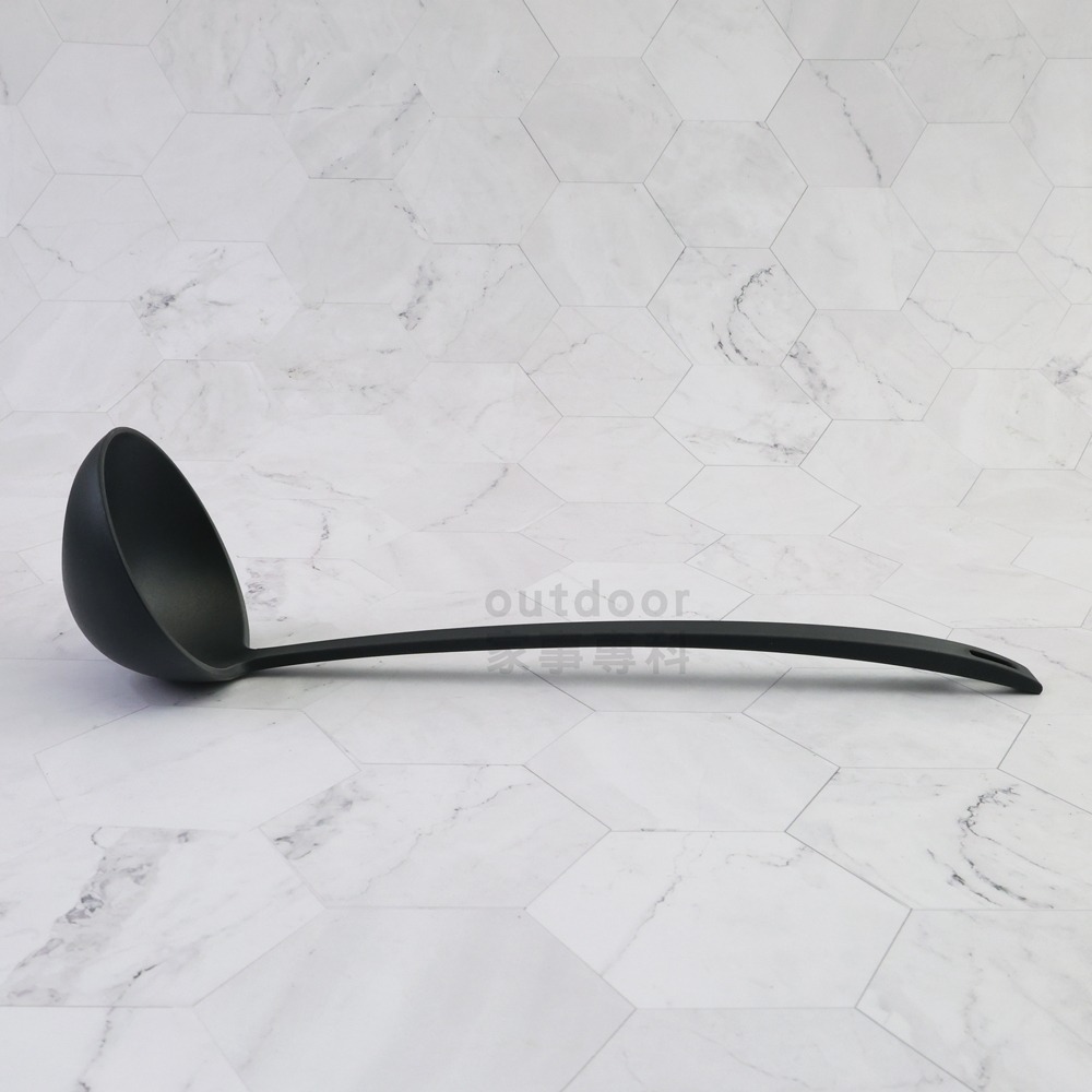 outdoor家事專科 日本製h-concept +d超輕量自立式耐熱湯杓 長柄湯勺附底座D-501-BK/WH 黑/白-細節圖7