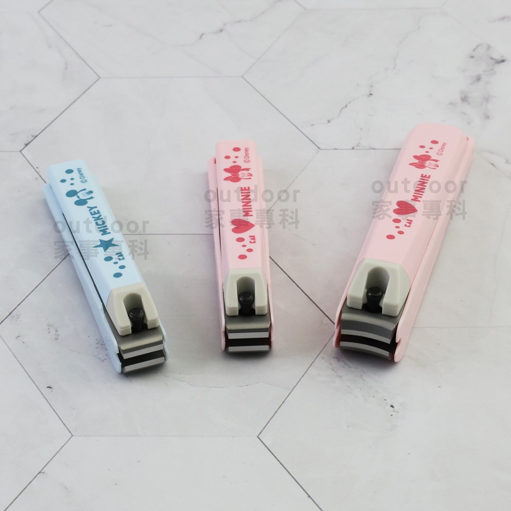 outdoor家事專科 日本製 貝印KAI 米奇米妮不銹鋼指甲剪 S號平刃/M號曲刃 附銼刀-細節圖5