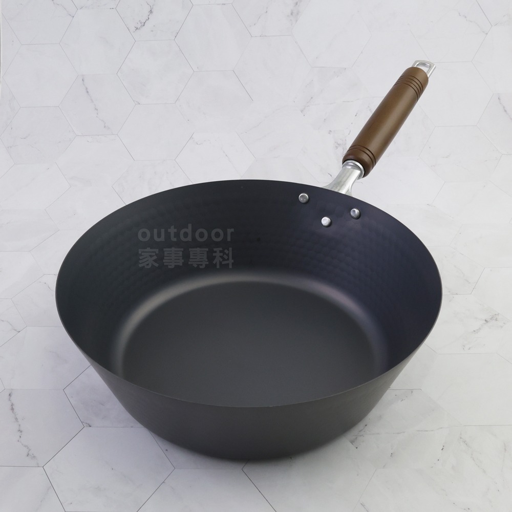 outdoor家事專科 日本製 Pearl Life 窒化鐵槌目深型平底鍋 平煎鍋 26/28cm IH爐可用-細節圖2
