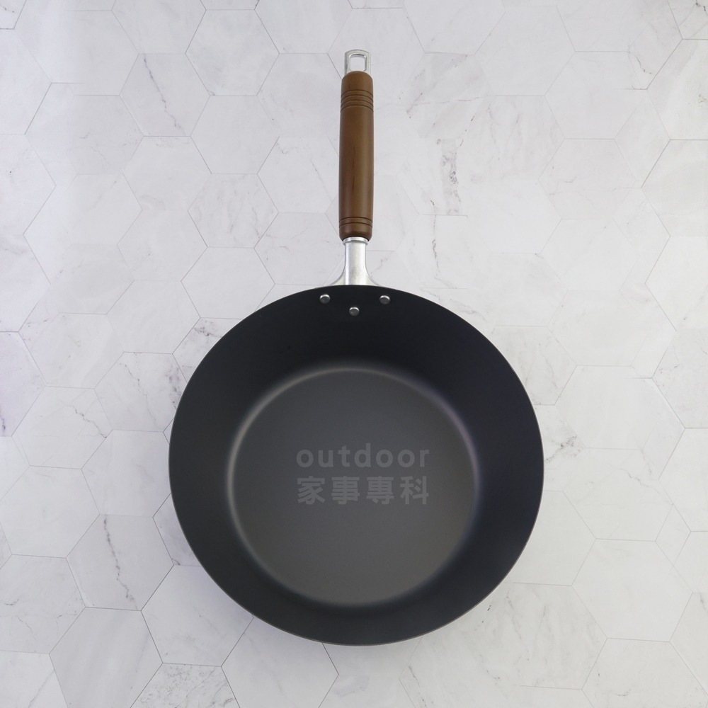 outdoor家事專科 日本製 Pearl Life 窒化鐵槌目深型平底鍋 平煎鍋 26/28cm IH爐可用-細節圖3
