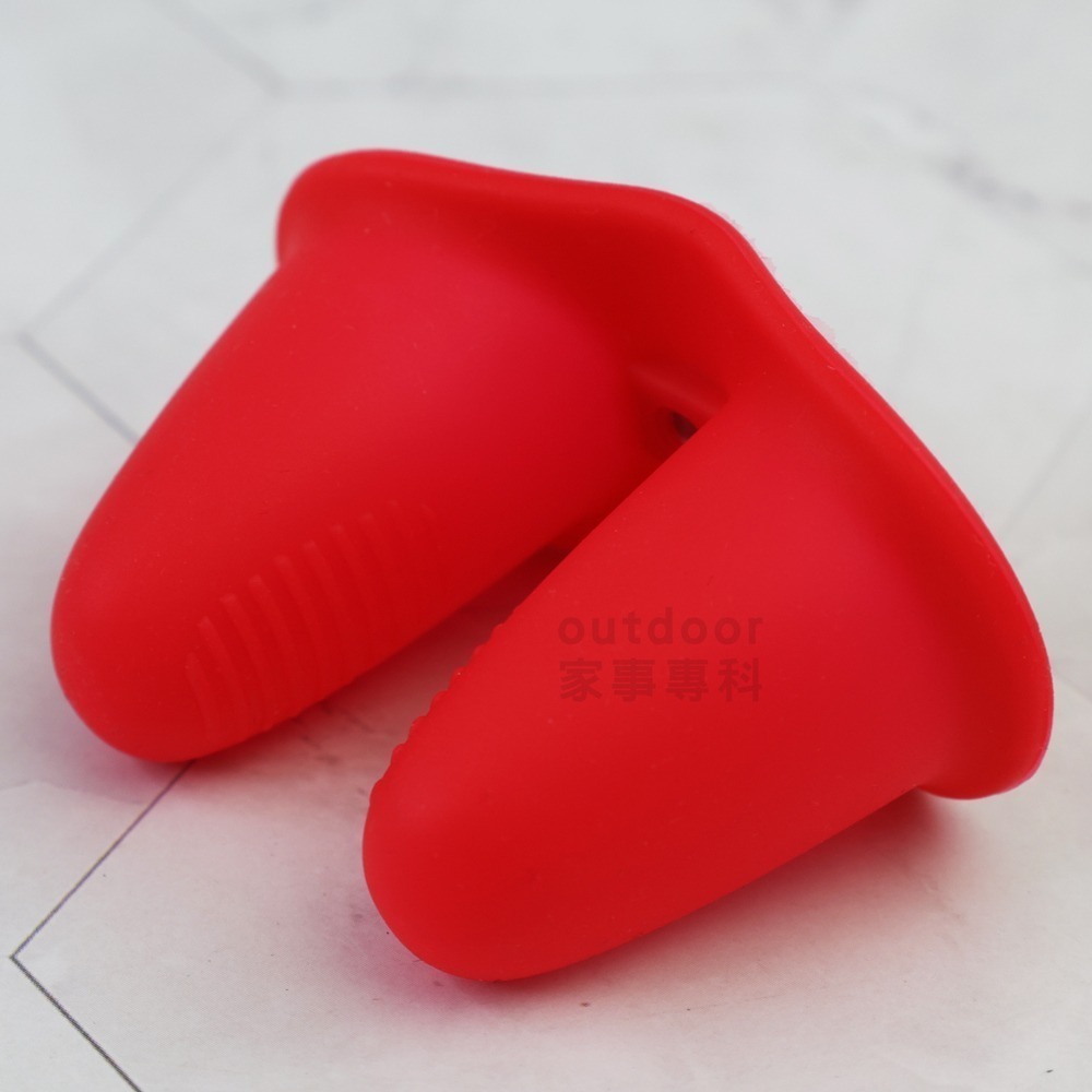 outdoor家事專科 日本製 Pearl Life 耐熱矽膠手指防燙套 指尖保護套 2入組 附磁鐵 紅色 C-9106-細節圖6