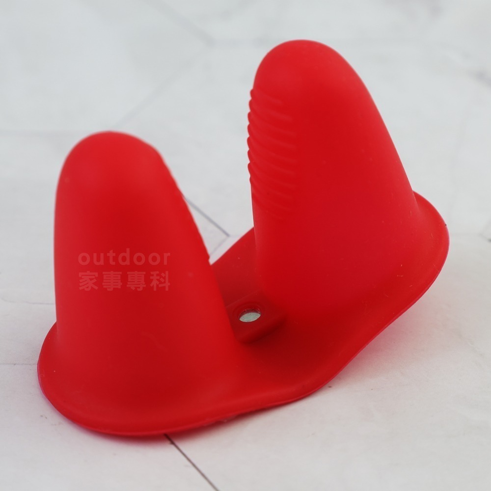 outdoor家事專科 日本製 Pearl Life 耐熱矽膠手指防燙套 指尖保護套 2入組 附磁鐵 紅色 C-9106-細節圖7