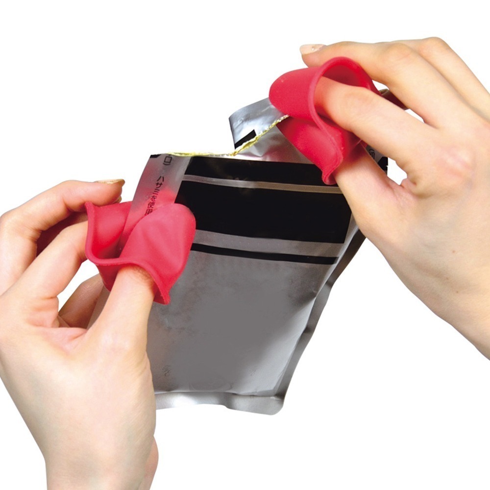 outdoor家事專科 日本製 Pearl Life 耐熱矽膠手指防燙套 指尖保護套 2入組 附磁鐵 紅色 C-9106-細節圖10