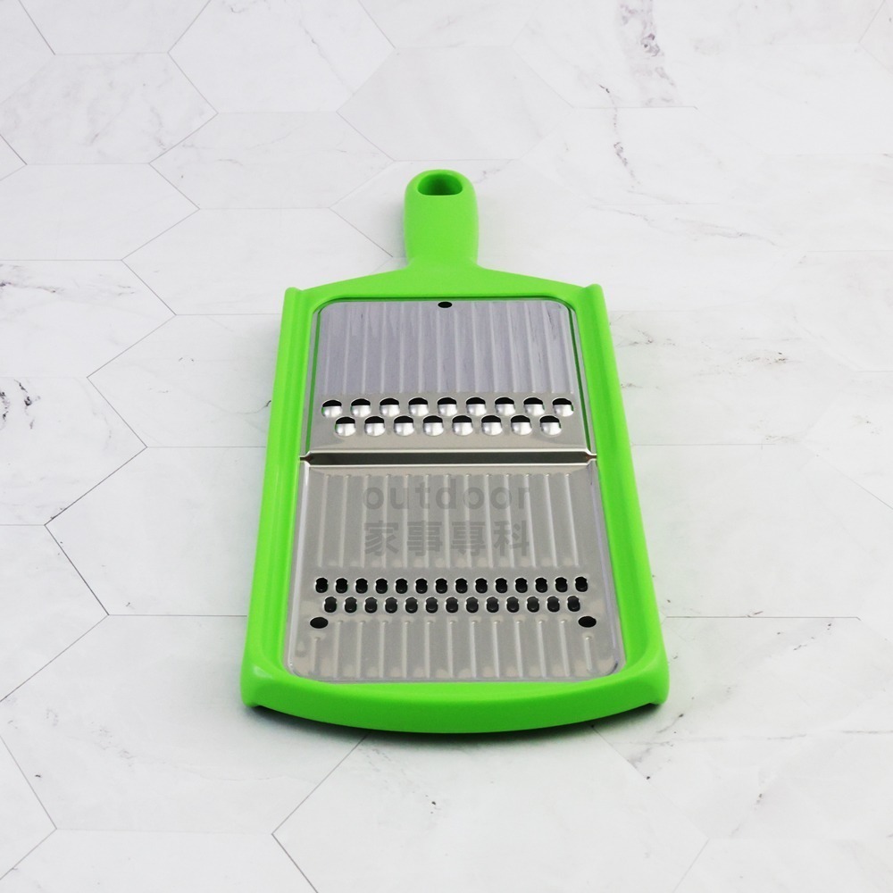 outdoor家事專科 日本製 下村工業 不銹鋼蔬菜刨絲器 削絲器 粗絲&細絲 二合一 刨刀 綠色 FV-604-細節圖5