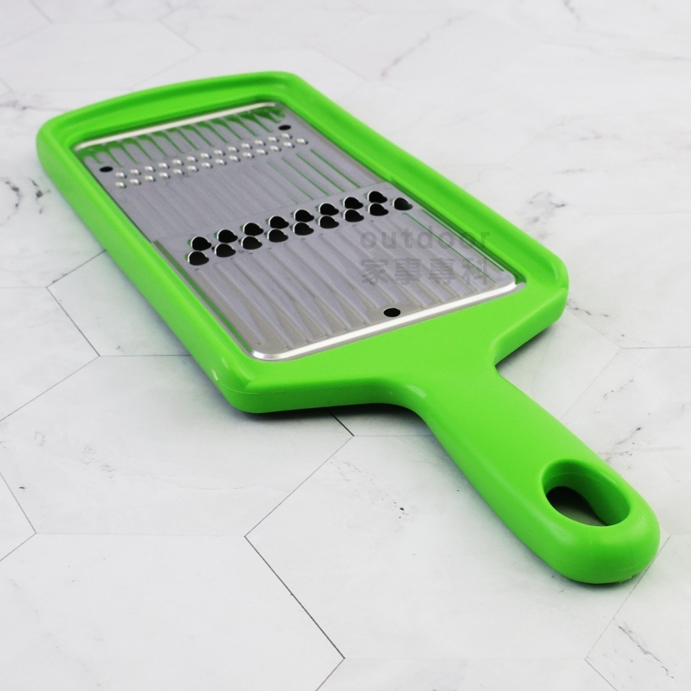 outdoor家事專科 日本製 下村工業 不銹鋼蔬菜刨絲器 削絲器 粗絲&細絲 二合一 刨刀 綠色 FV-604-細節圖9
