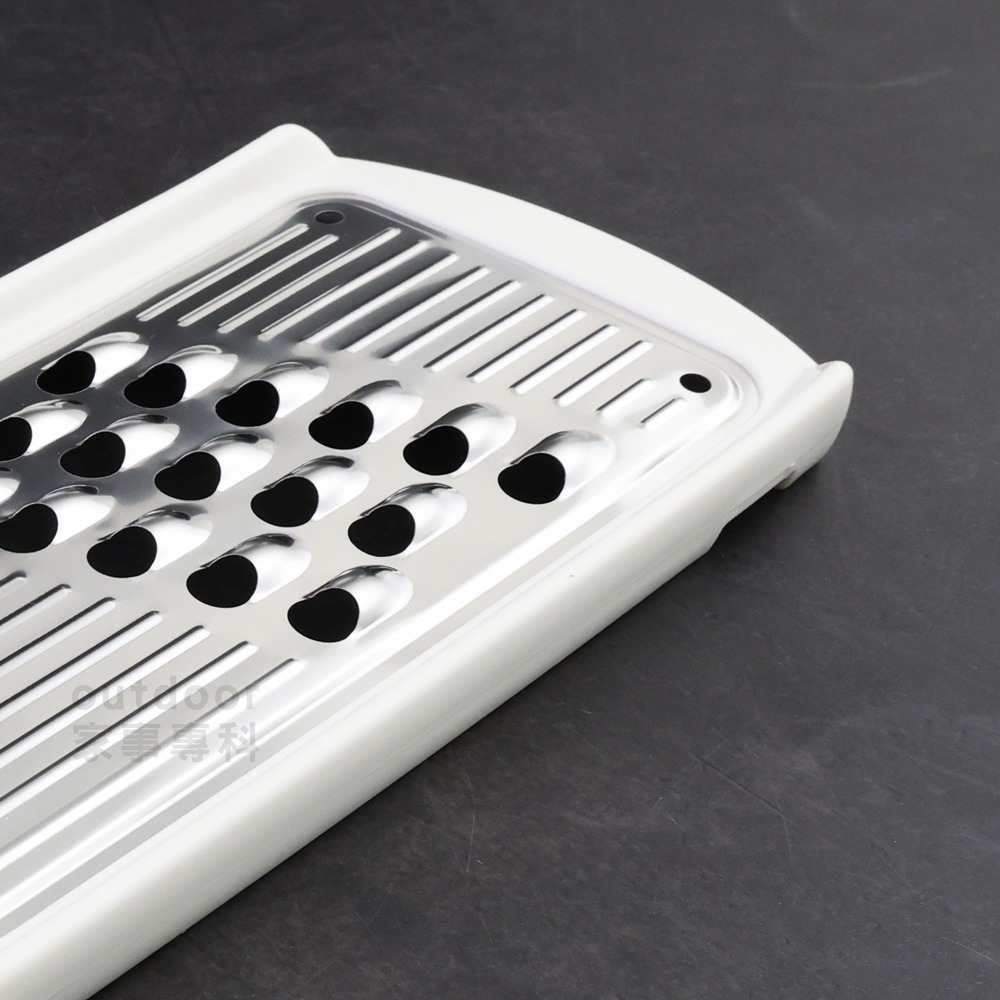 outdoor家事專科 日本製 下村工業 不銹鋼蔬菜粗孔刨絲器 大孔切粗絲 刨刀 趣味食房 白色 ASF-667-細節圖9