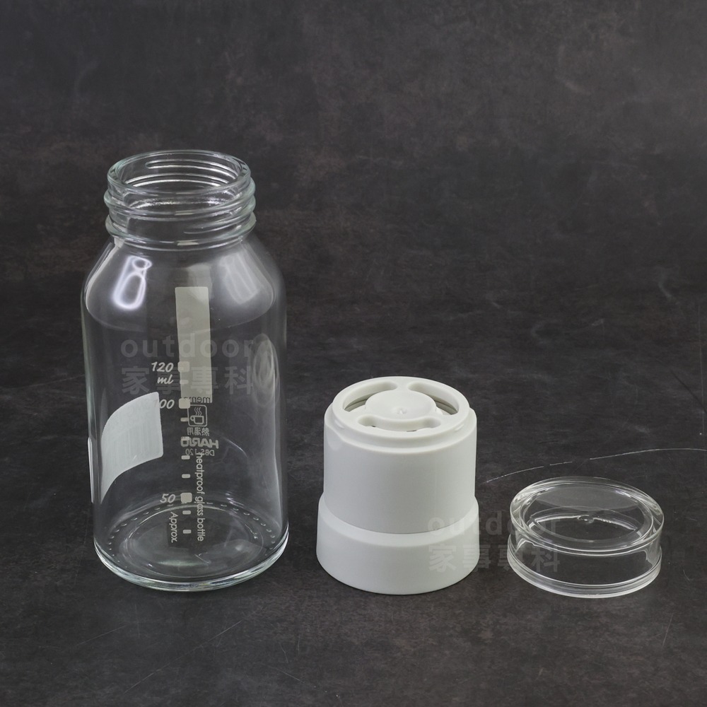 outdoor家事專科 日本HARIO 簡約式研磨玻璃罐 陶瓷研磨 芝麻胡椒鹽巴研磨 黑/白 SMS-120-B/PGR-細節圖5