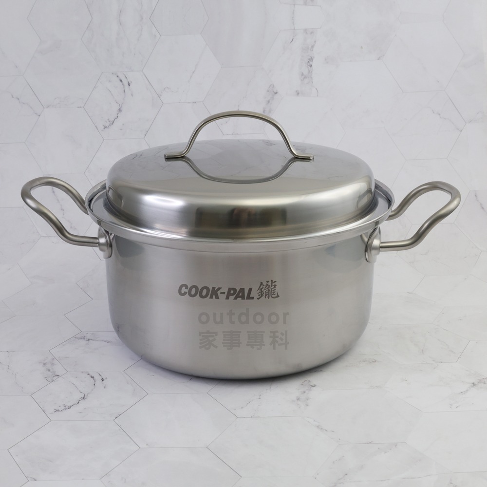 outdoor家事專科 日本製 吉川 鑨COOK-PAL 18-8三層鋼附蓋湯鍋 IH爐可用 YJ-1738/39/40-細節圖2
