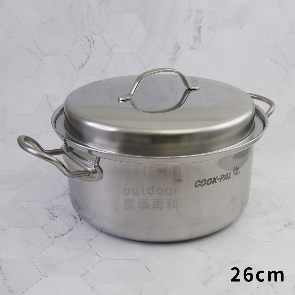 outdoor家事專科 日本製 吉川 鑨COOK-PAL 18-8三層鋼附蓋湯鍋 IH爐可用 YJ-1738/39/40-規格圖10