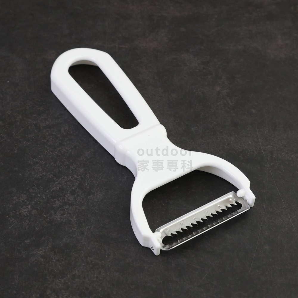 outdoor家事專科 日本製 echo 不銹鋼細絲刮皮器 刨絲器 削絲 刨刀 牛蒡 蘿蔔 蔬菜刨絲 白色 147264-細節圖2