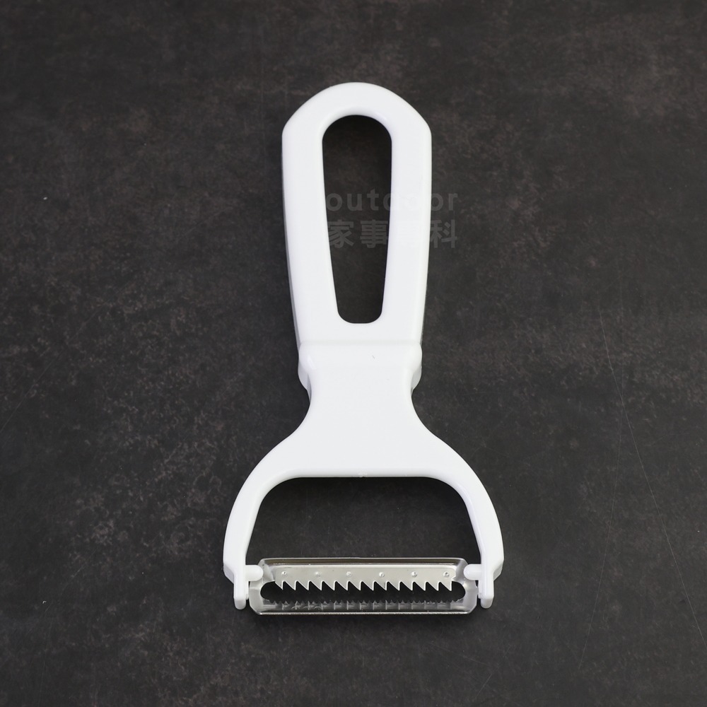 outdoor家事專科 日本製 echo 不銹鋼細絲刮皮器 刨絲器 削絲 刨刀 牛蒡 蘿蔔 蔬菜刨絲 白色 147264-細節圖3