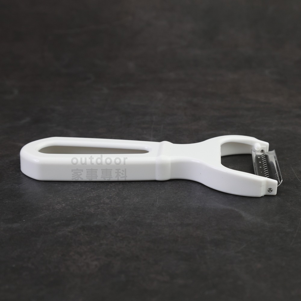 outdoor家事專科 日本製 echo 不銹鋼細絲刮皮器 刨絲器 削絲 刨刀 牛蒡 蘿蔔 蔬菜刨絲 白色 147264-細節圖4