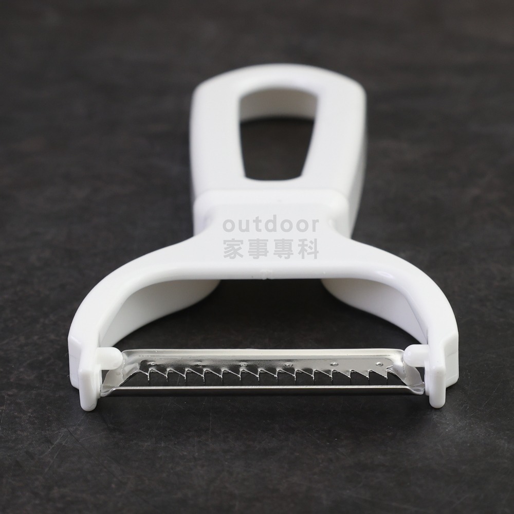 outdoor家事專科 日本製 echo 不銹鋼細絲刮皮器 刨絲器 削絲 刨刀 牛蒡 蘿蔔 蔬菜刨絲 白色 147264-細節圖5