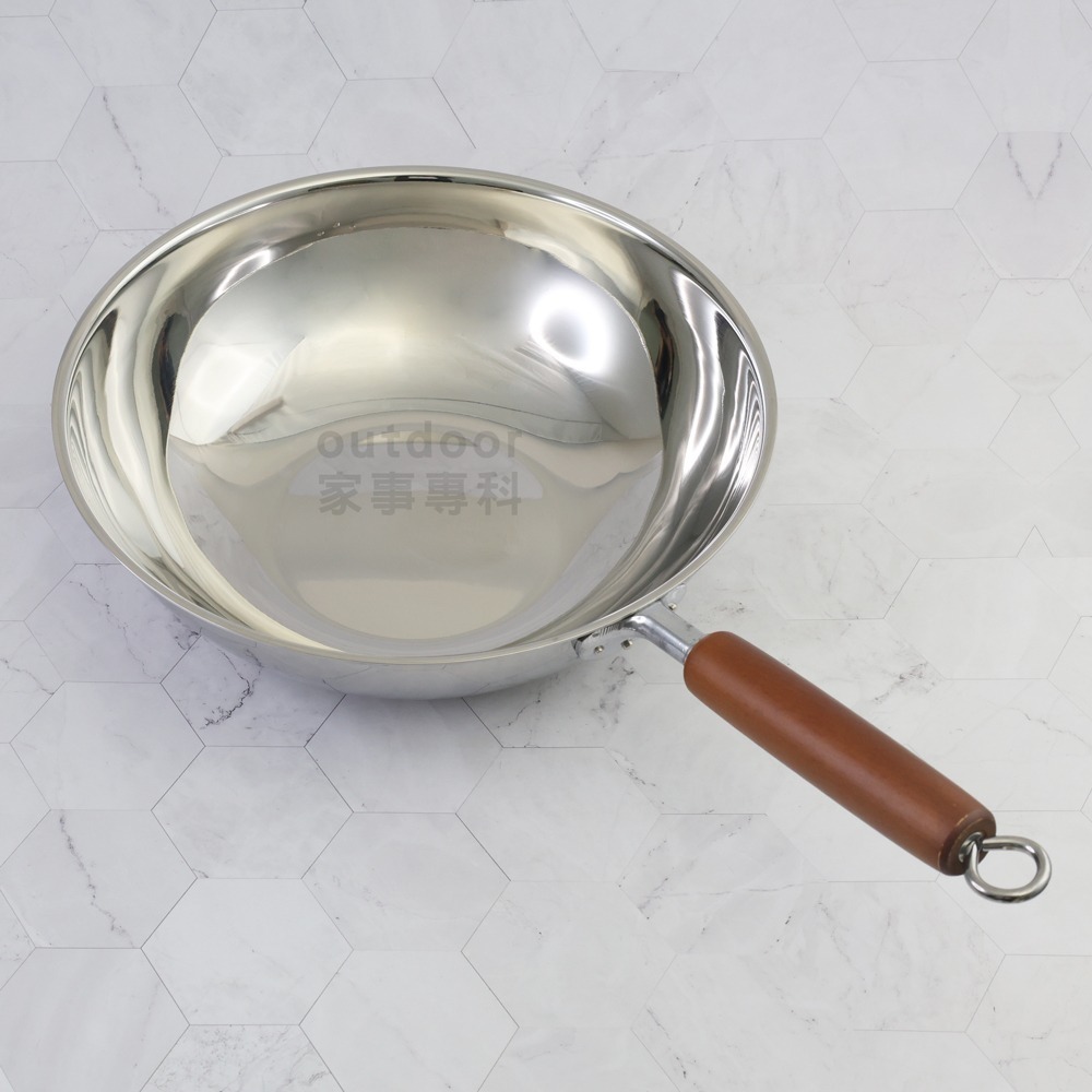 outdoor家事專科 日本製 Yoshikawa吉川 鑨COOK-PAL 18-8三層鋼炒鍋 30cm YJ-1744-細節圖5