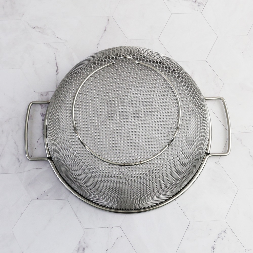 outdoor家事專科 日本製 Yoshikawa吉川 18-8不銹鋼圓篩籃 雙耳 21/24cm SH-9012/13-細節圖5