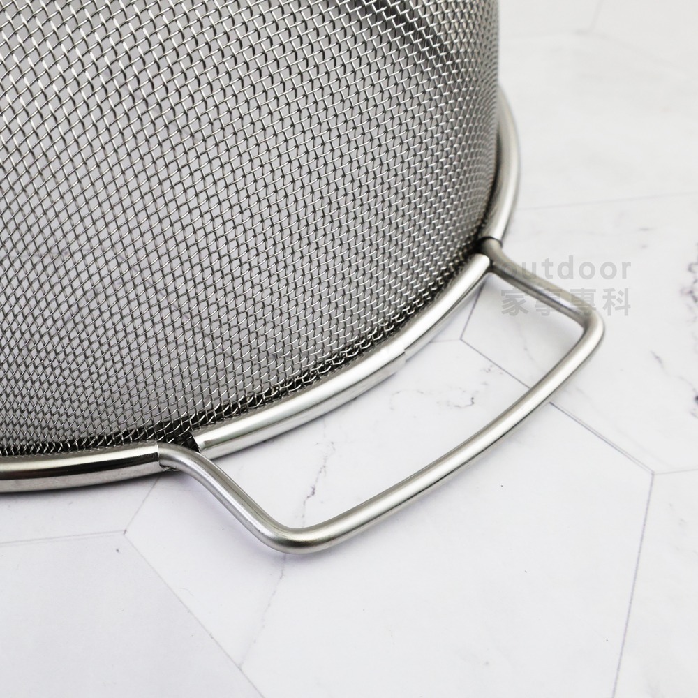 outdoor家事專科 日本製 Yoshikawa吉川 18-8不銹鋼圓篩籃 雙耳 21/24cm SH-9012/13-細節圖6