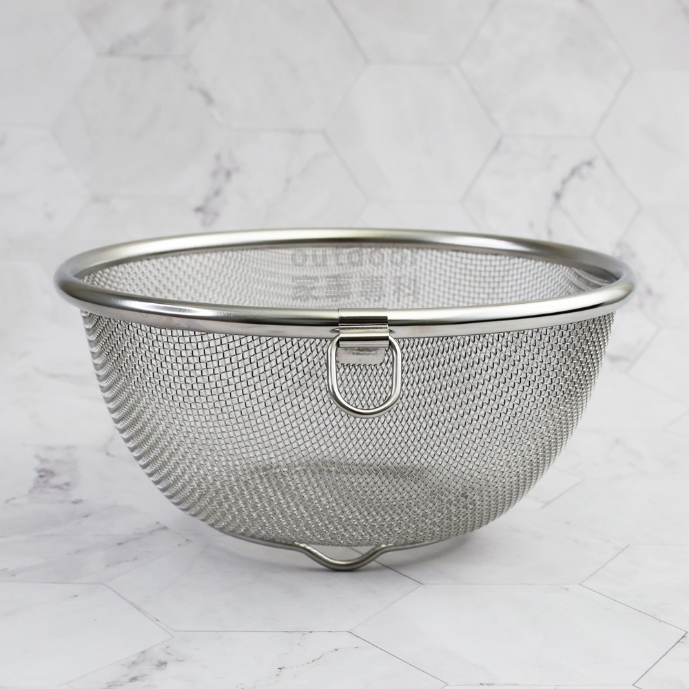 outdoor家事專科 日本製 Yoshikawa吉川 18-8不銹鋼包邊圓篩籃 12~20cm JUST FIT-細節圖4