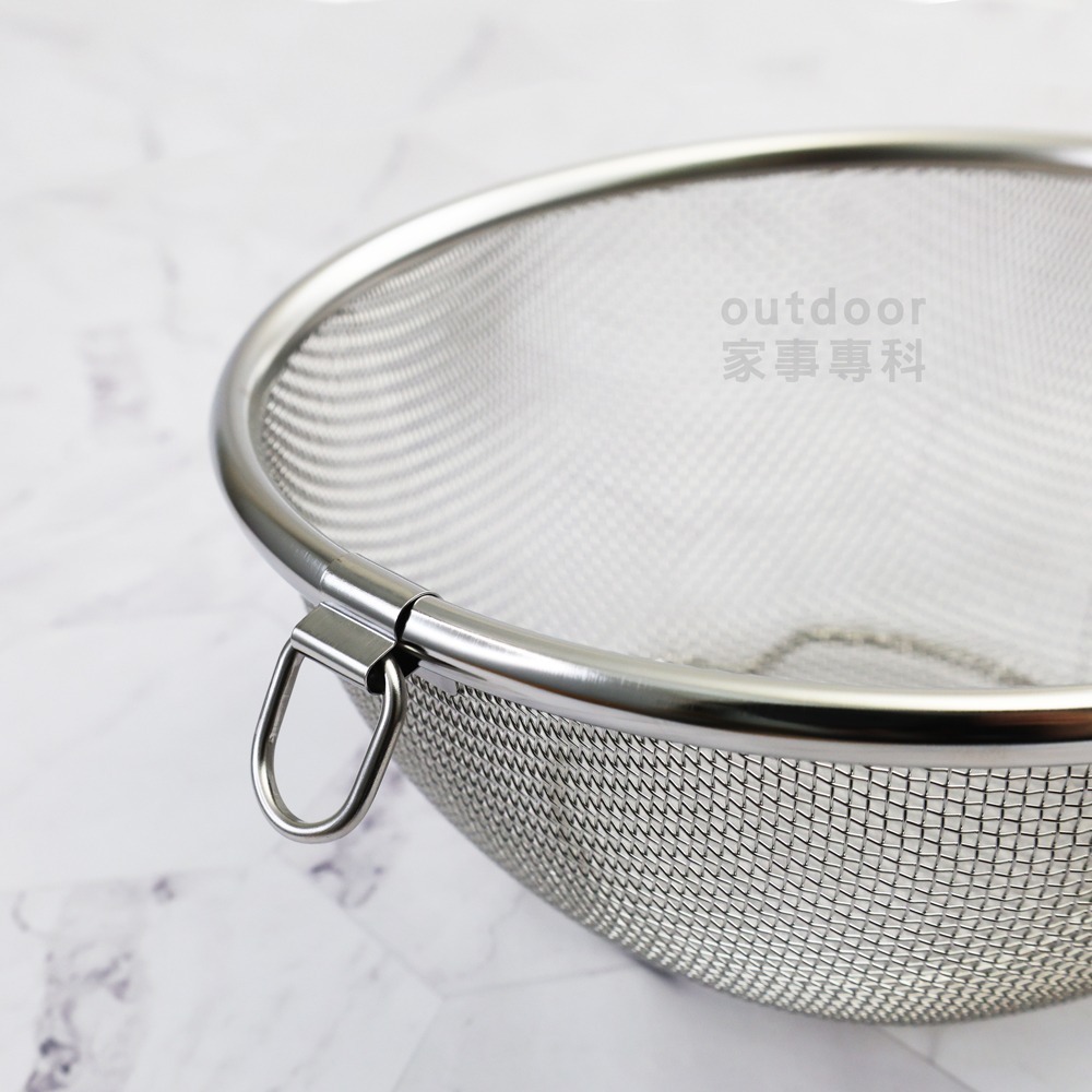 outdoor家事專科 日本製 Yoshikawa吉川 18-8不銹鋼包邊圓篩籃 12~20cm JUST FIT-細節圖7