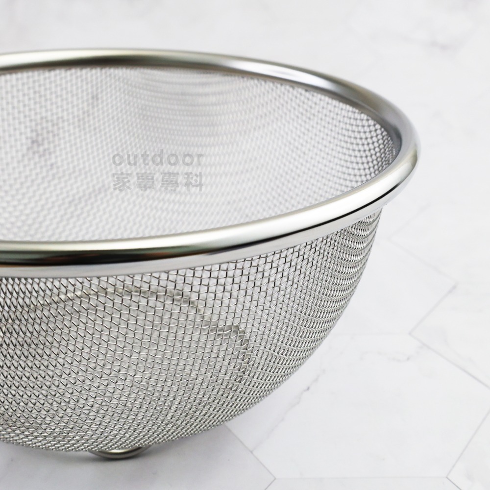 outdoor家事專科 日本製 Yoshikawa吉川 18-8不銹鋼包邊圓篩籃 12~20cm JUST FIT-細節圖8