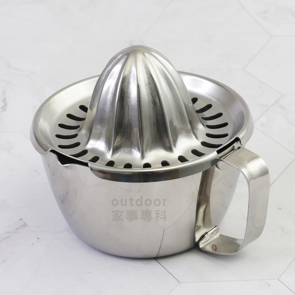 outdoor家事專科 日本製 燕三條 18-8不銹鋼山型壓檸檬器 附杯座 壓汁榨汁 PAIR LEMON JF-907-細節圖2