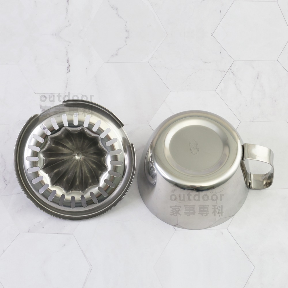 outdoor家事專科 日本製 燕三條 18-8不銹鋼山型壓檸檬器 附杯座 壓汁榨汁 PAIR LEMON JF-907-細節圖4