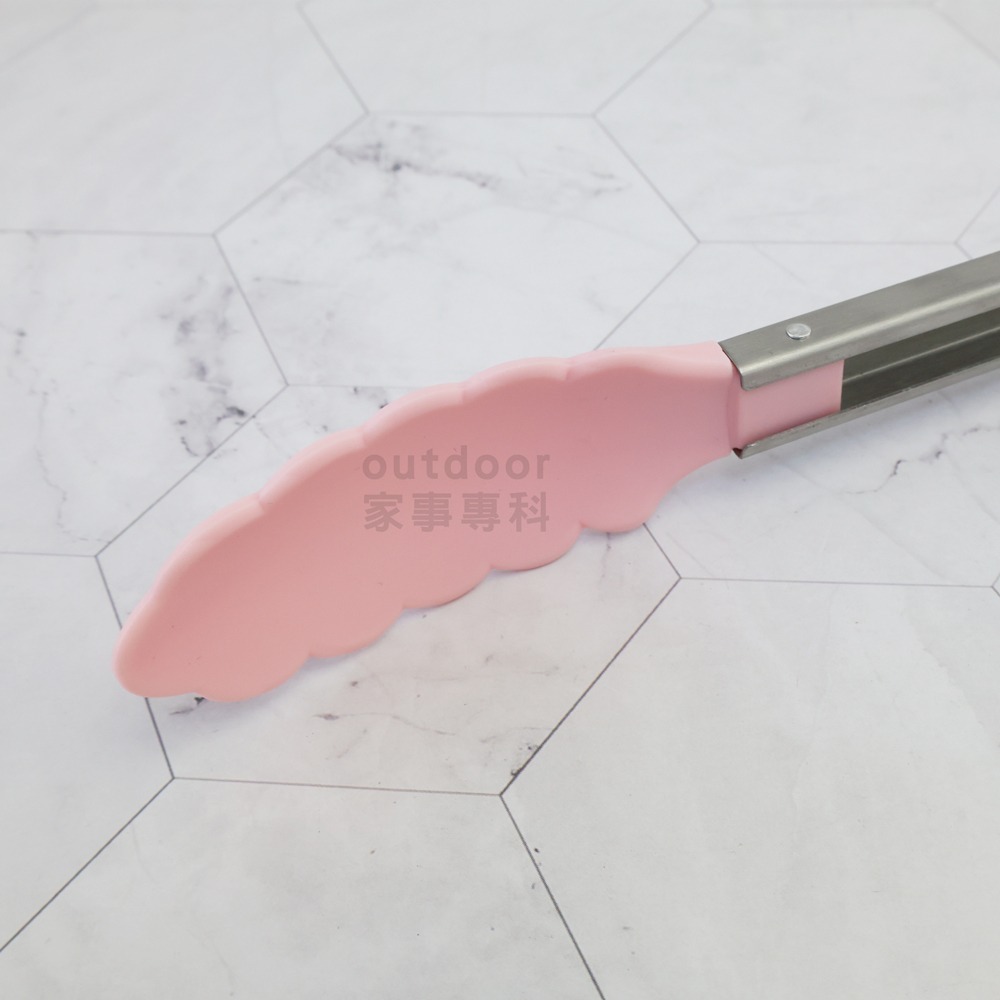 outdoor家事專科 日本HIROSHO 可扣式耐熱尼龍食物夾 烤肉夾 沙拉夾 防刮防滑 30cm 粉色 SKT-30-細節圖6