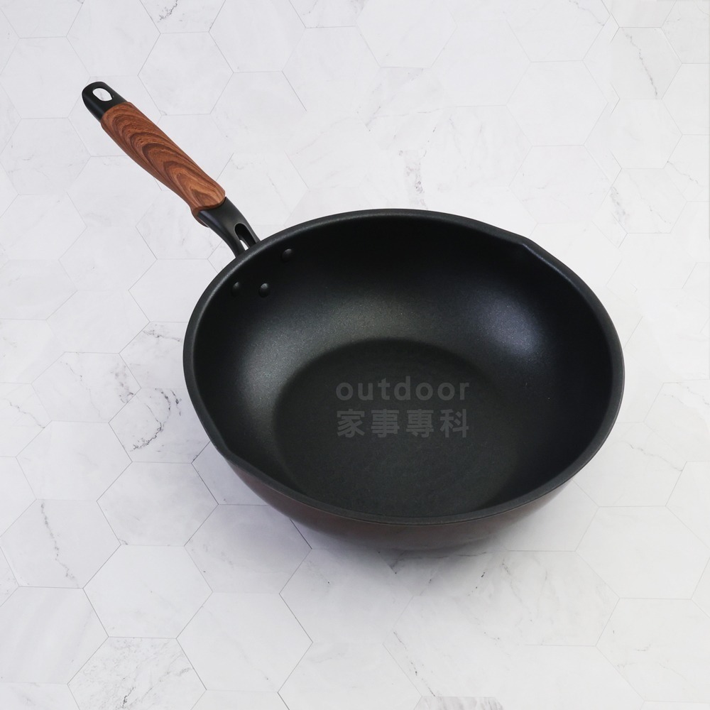 outdoor家事專科 日本製 竹原和樂亭 PUNTEC3 不沾深形平底鍋 24cm 深形煎鍋 IH可用 PM-425-細節圖2