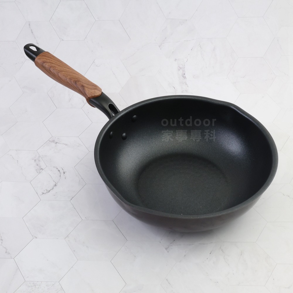 outdoor家事專科 日本製 竹原和樂亭 PUNTEC3 不沾炒鍋 28cm 炒鍋 IH可用 不沾鍋 PM-428-細節圖2