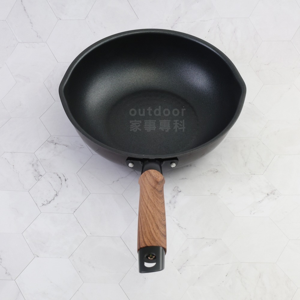 outdoor家事專科 日本製 竹原和樂亭 PUNTEC3 不沾炒鍋 28cm 炒鍋 IH可用 不沾鍋 PM-428-細節圖4