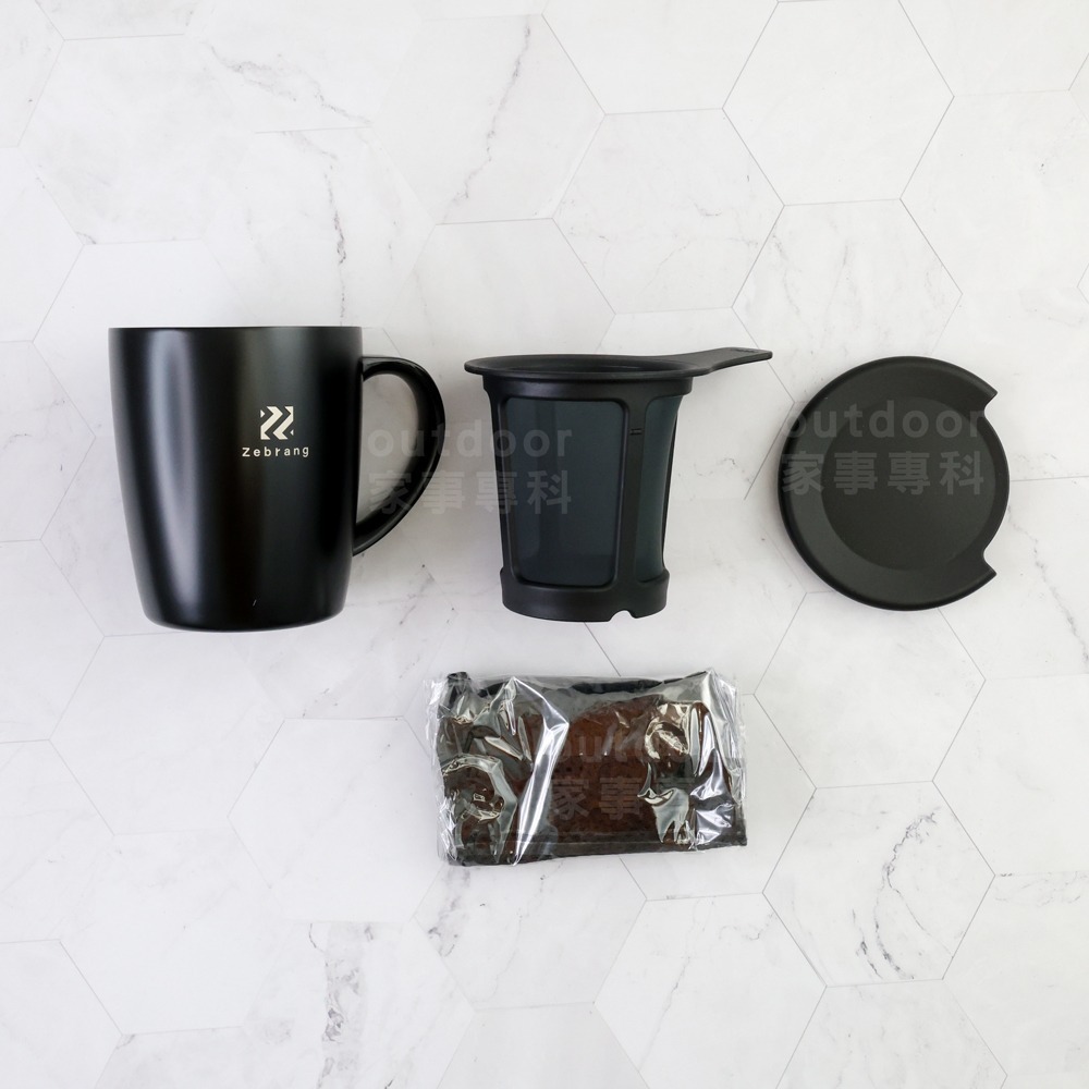 outdoor家事專科 日本HARIO Zebrang附蓋沖泡馬克杯380ml 附濾網/收納袋 ZB-SMCM-300B-細節圖4
