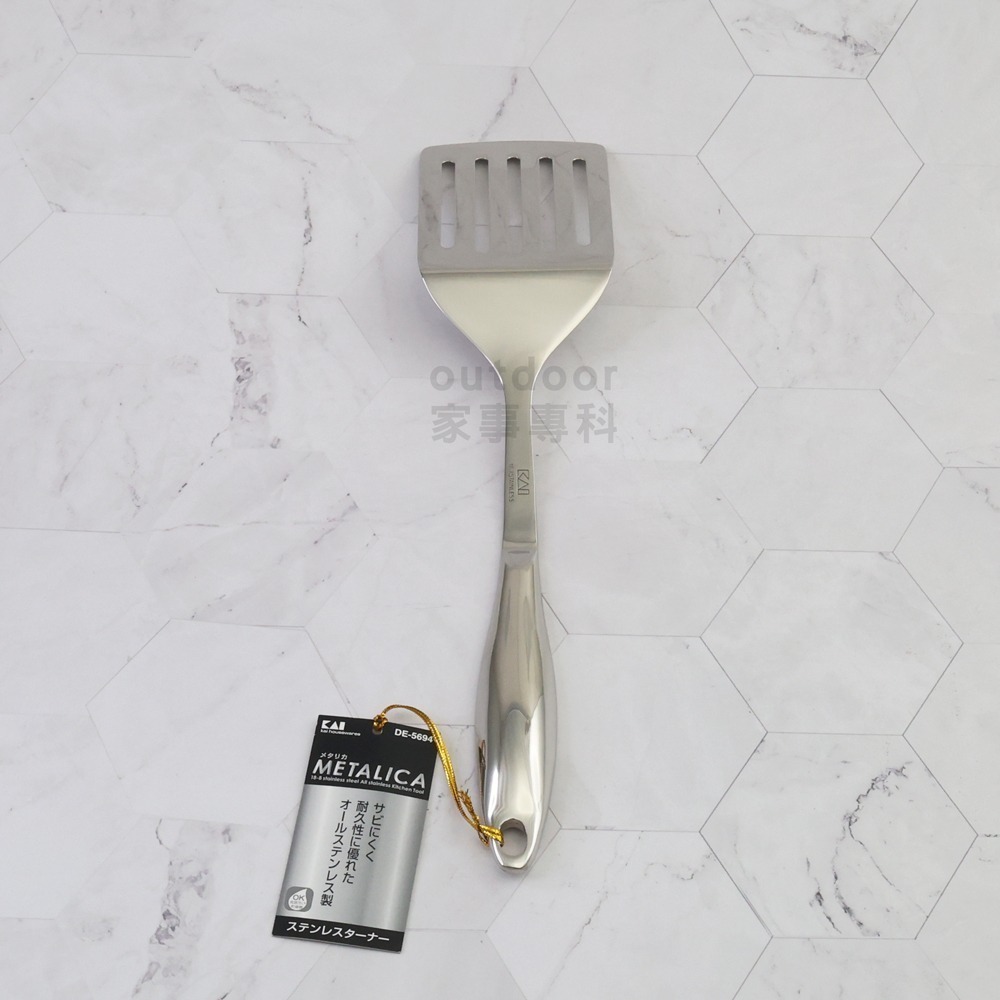 outdoor家事專科 日本貝印KAI METALLICA 18-8不銹鋼湯杓/帶孔匙 鍋鏟 DE-5690/91/94-細節圖9