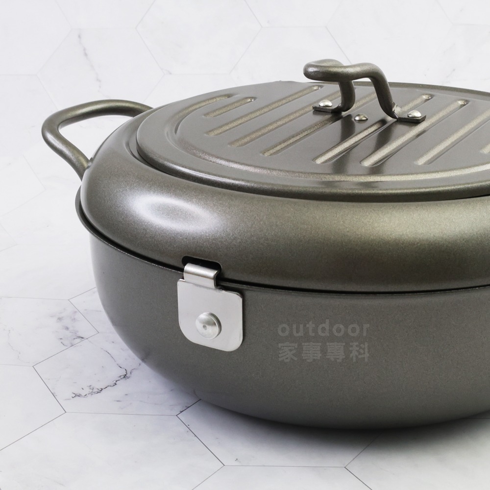 outdoor家事專科 日本製 Yoshikawa吉川 天壹附蓋油炸鍋2.6L 雙耳 IH爐可用 天婦羅 SJ-2135-細節圖8