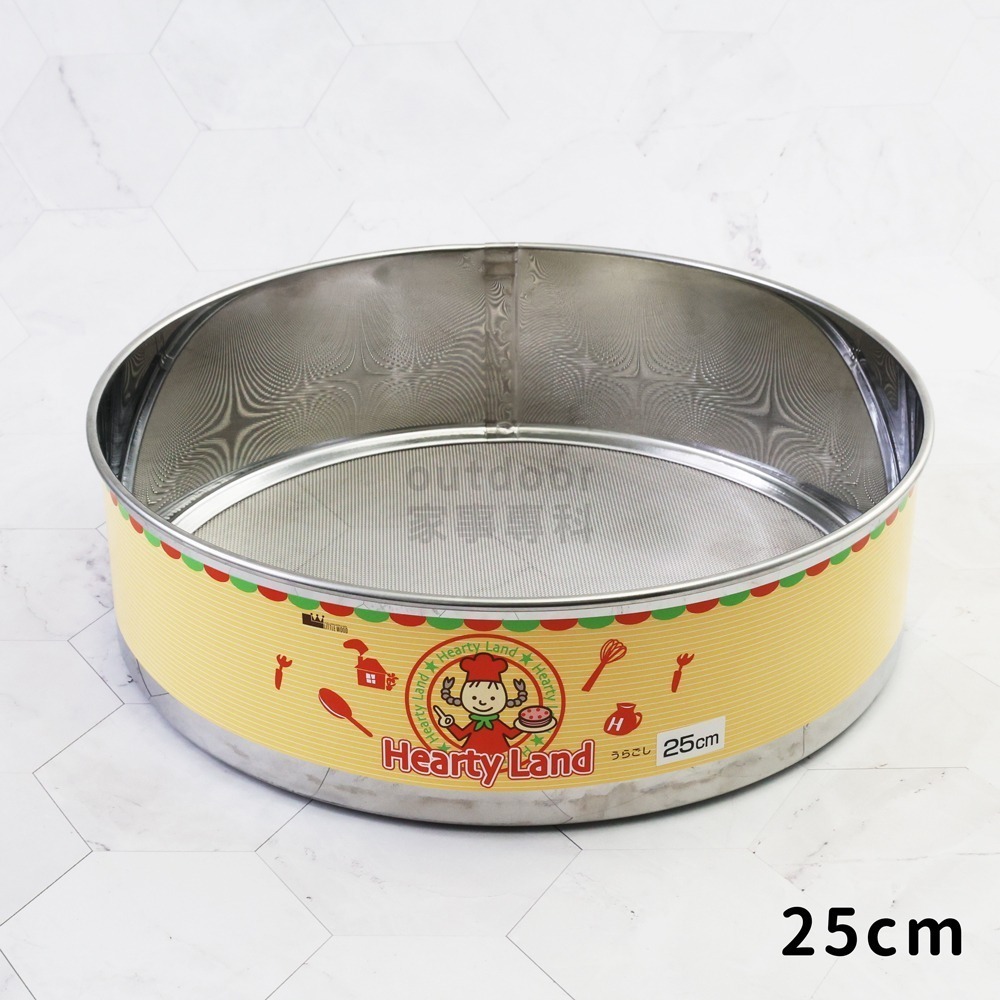 outdoor家事專科 日本製LITTLE WOOD 不銹鋼平底麵粉篩網 21/25cm 30目圓形 L-0403/04-規格圖8