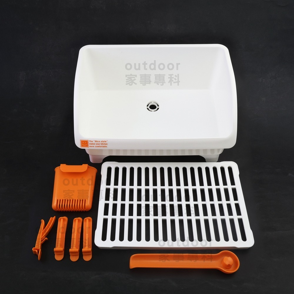 outdoor家事專科 日本製 INOMATA 廚房用碗盤瀝水收納置物籃架 瀝水架 排水架 廚房收納 INO-0082-細節圖2