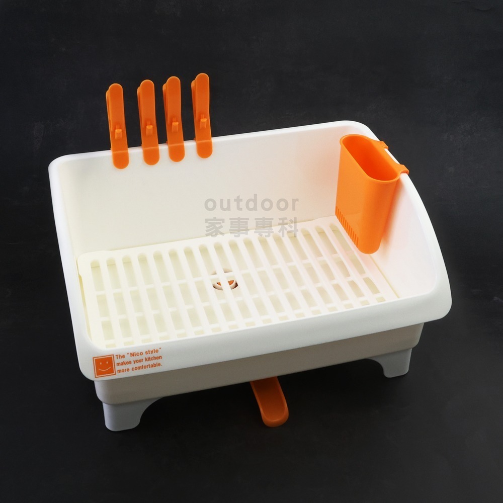 outdoor家事專科 日本製 INOMATA 廚房用碗盤瀝水收納置物籃架 瀝水架 排水架 廚房收納 INO-0082-細節圖3