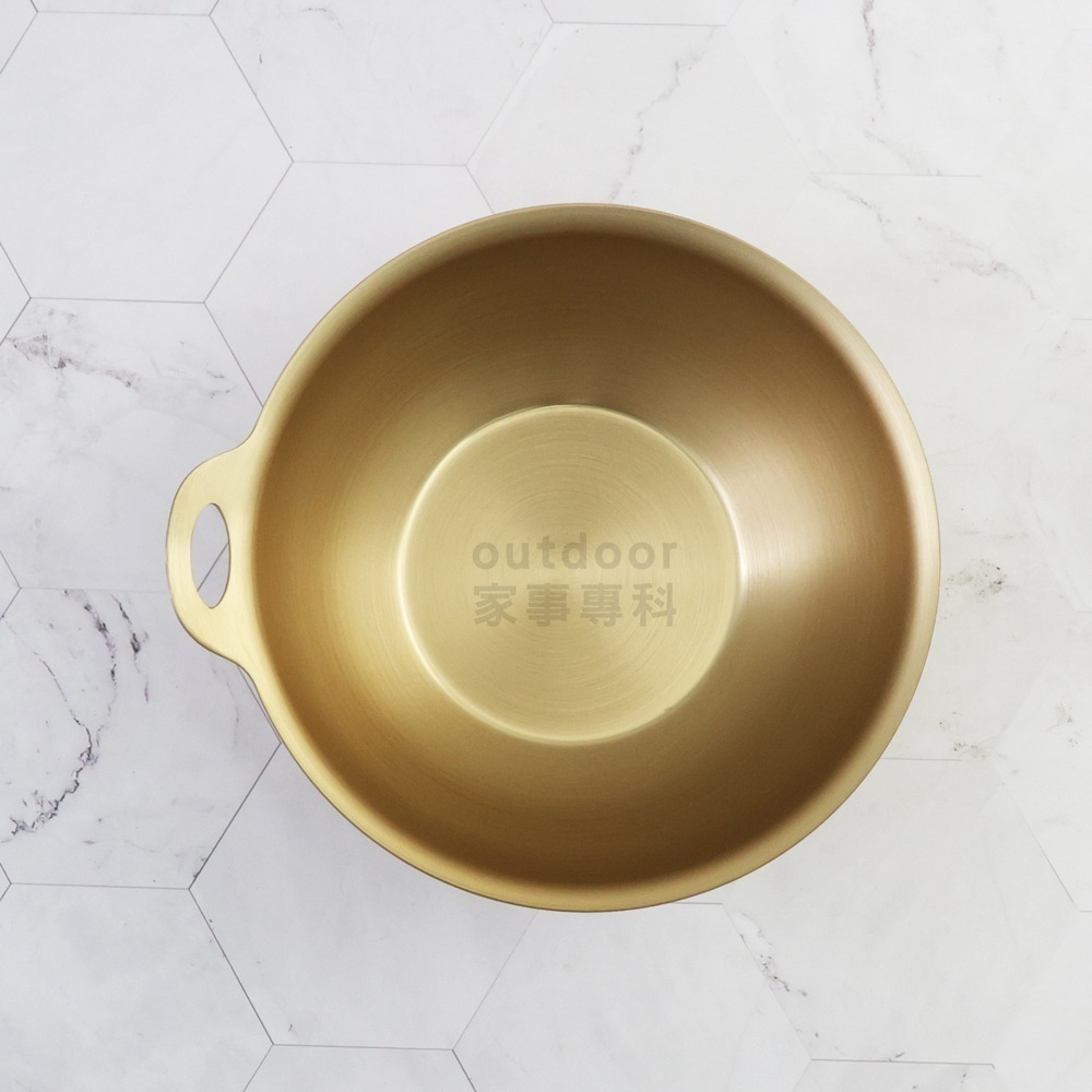outdoor家事專科 日本製北陸hokua 小傳具附柄調理碗12/14/16/18cm霧金 A-1462/3/4/5-細節圖9