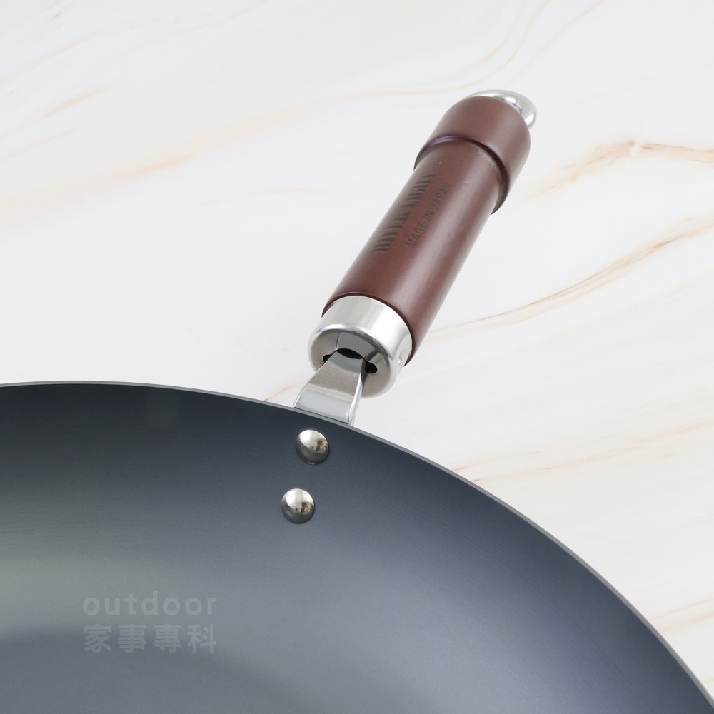 outdoor家事專科 日本製 KIWAME 極鐵平底鍋 26cm 深色手把窒化不易生銹 鐵鍋 RT-2726-細節圖5