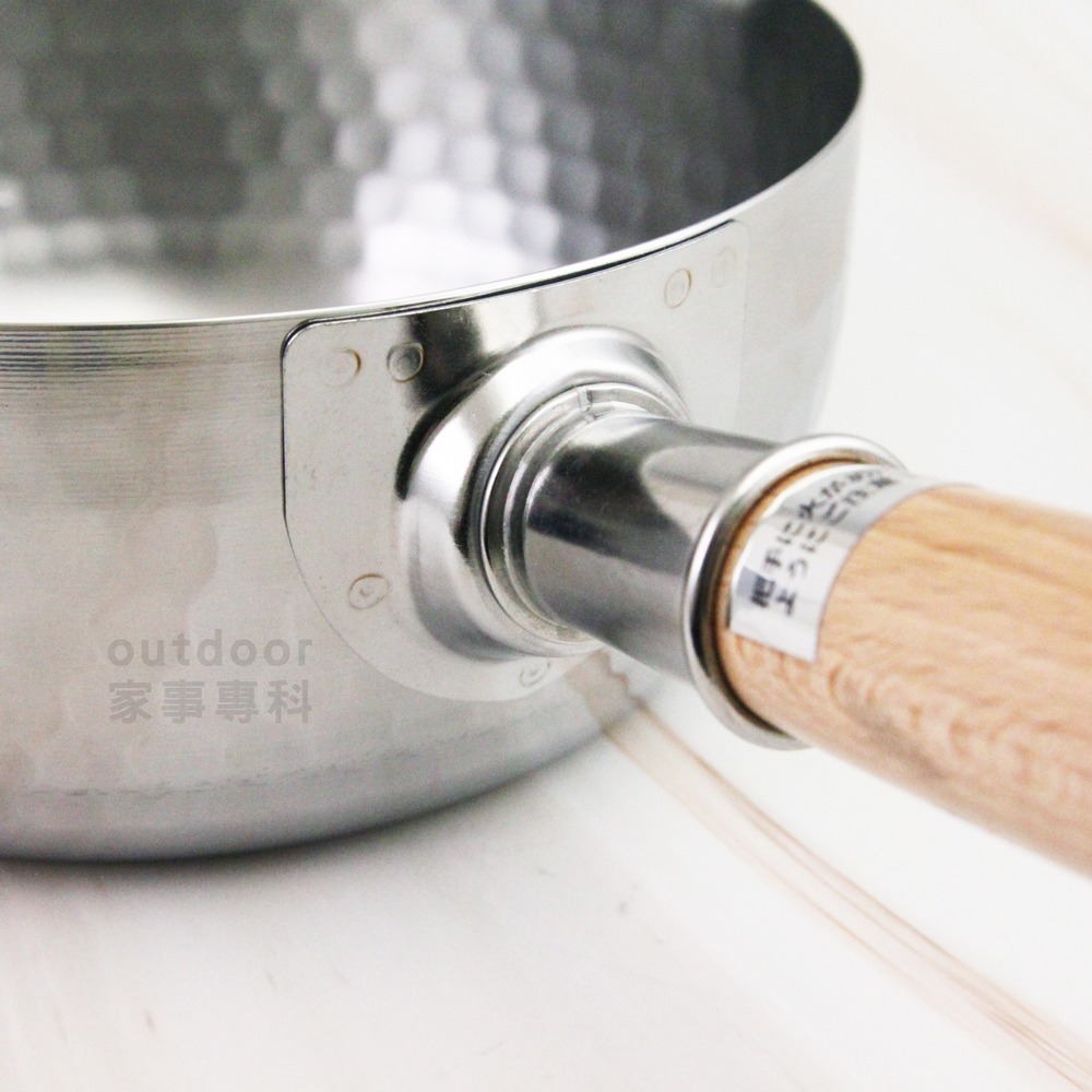 outdoor家事專科 日本製Yoshikawa吉川本職槌目不銹鋼雪平鍋 鍋蓋 替換木把手 泡麵鍋 不銹鋼鍋 電磁爐-細節圖3