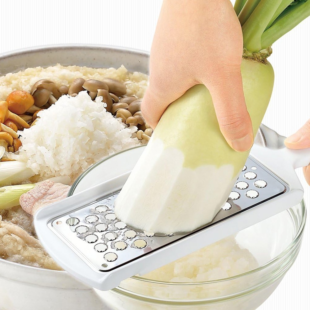 outdoor家事專科 日本製 下村工業 蔬果不銹鋼磨泥器 磨泥板 Fru Vege 蘿蔔泥 山藥泥 白色 FV-605-細節圖10