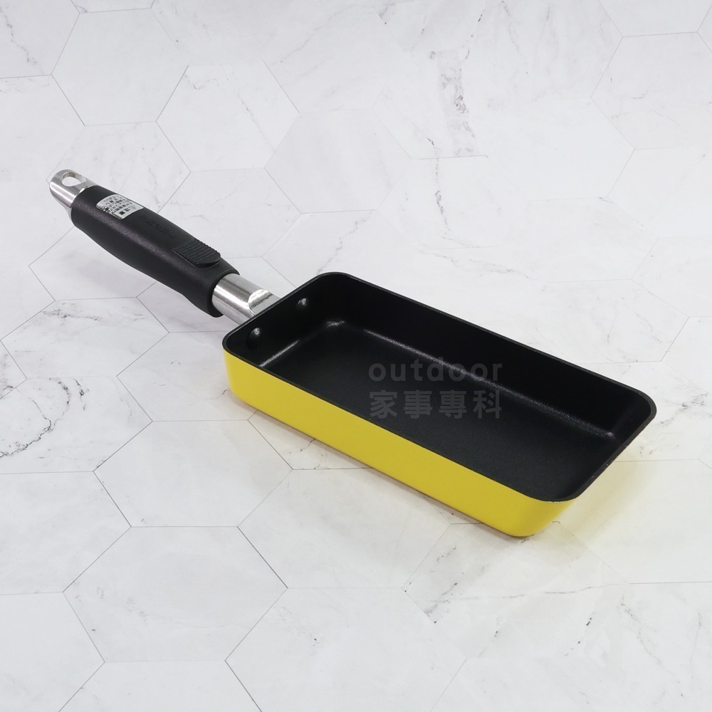 outdoor家事專科 日本貝印KAI 不沾玉子燒鍋 8.5x18cm 迷你長形煎蛋鍋 直火專用 黃色 DY-5501-細節圖2