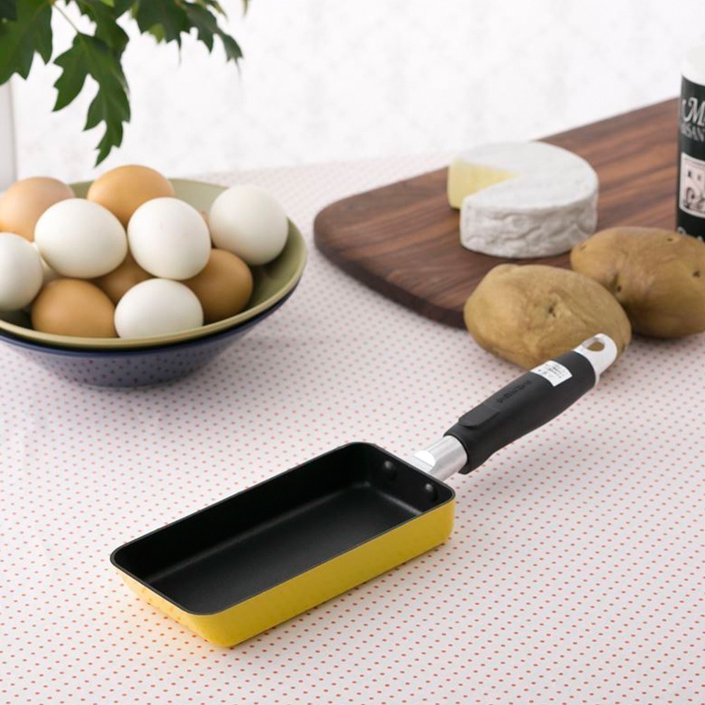 outdoor家事專科 日本貝印KAI 不沾玉子燒鍋 8.5x18cm 迷你長形煎蛋鍋 直火專用 黃色 DY-5501-細節圖10