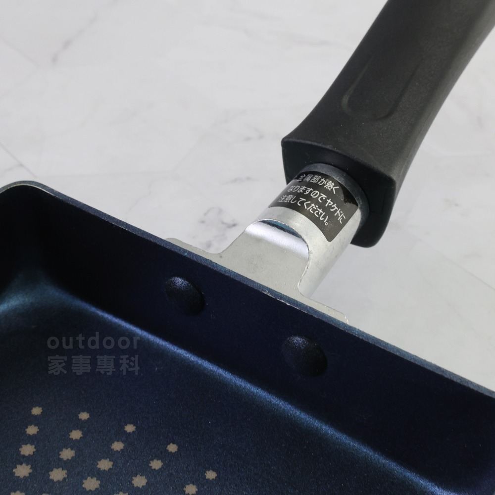 outdoor家事專科 日本和平FREIZ 藍礦鑽石不沾玉子燒鍋13x18cm 煎蛋鍋 IH爐可用 藍色 BR-8244-細節圖5