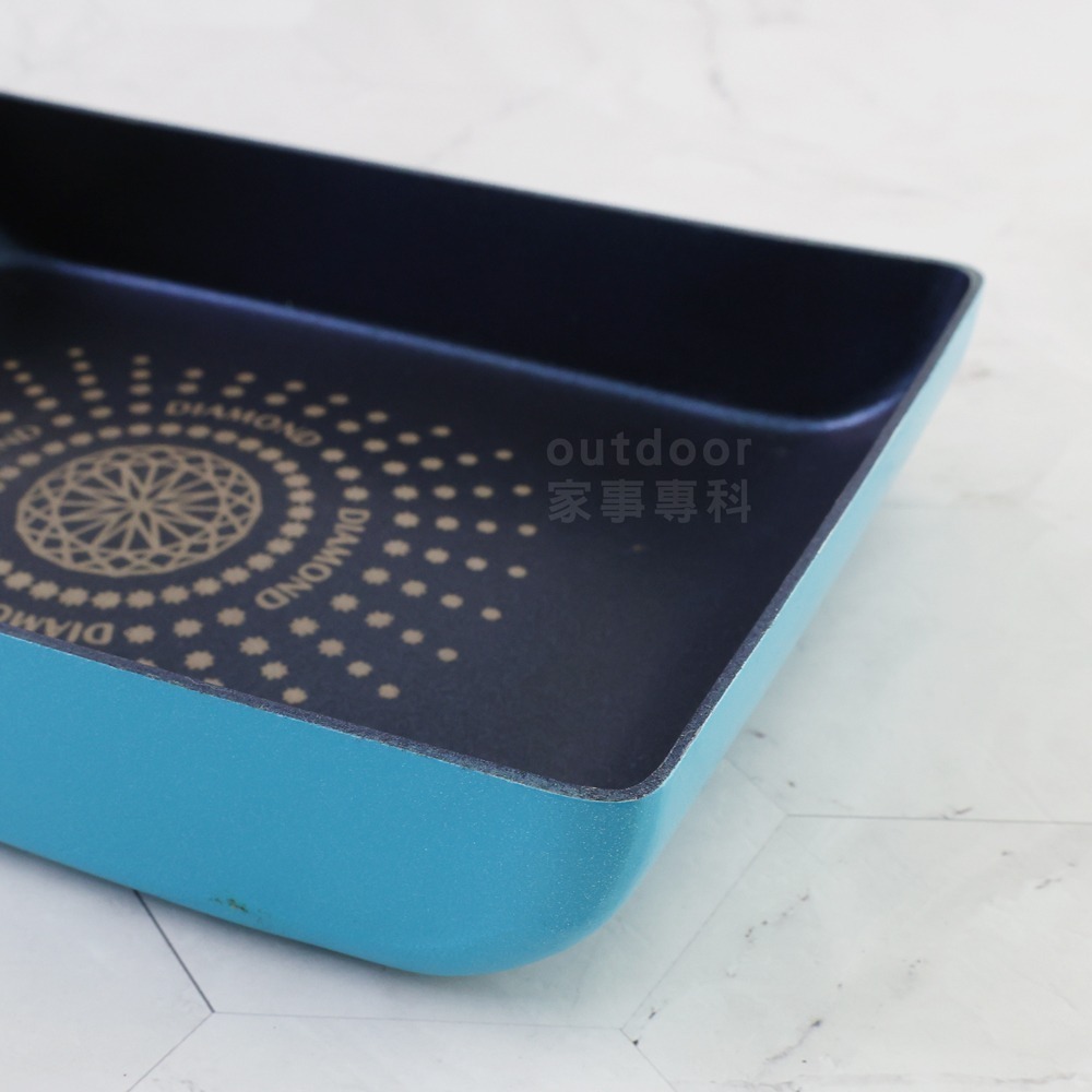 outdoor家事專科 日本和平FREIZ 藍礦鑽石不沾玉子燒鍋13x18cm 煎蛋鍋 IH爐可用 藍色 BR-8244-細節圖8