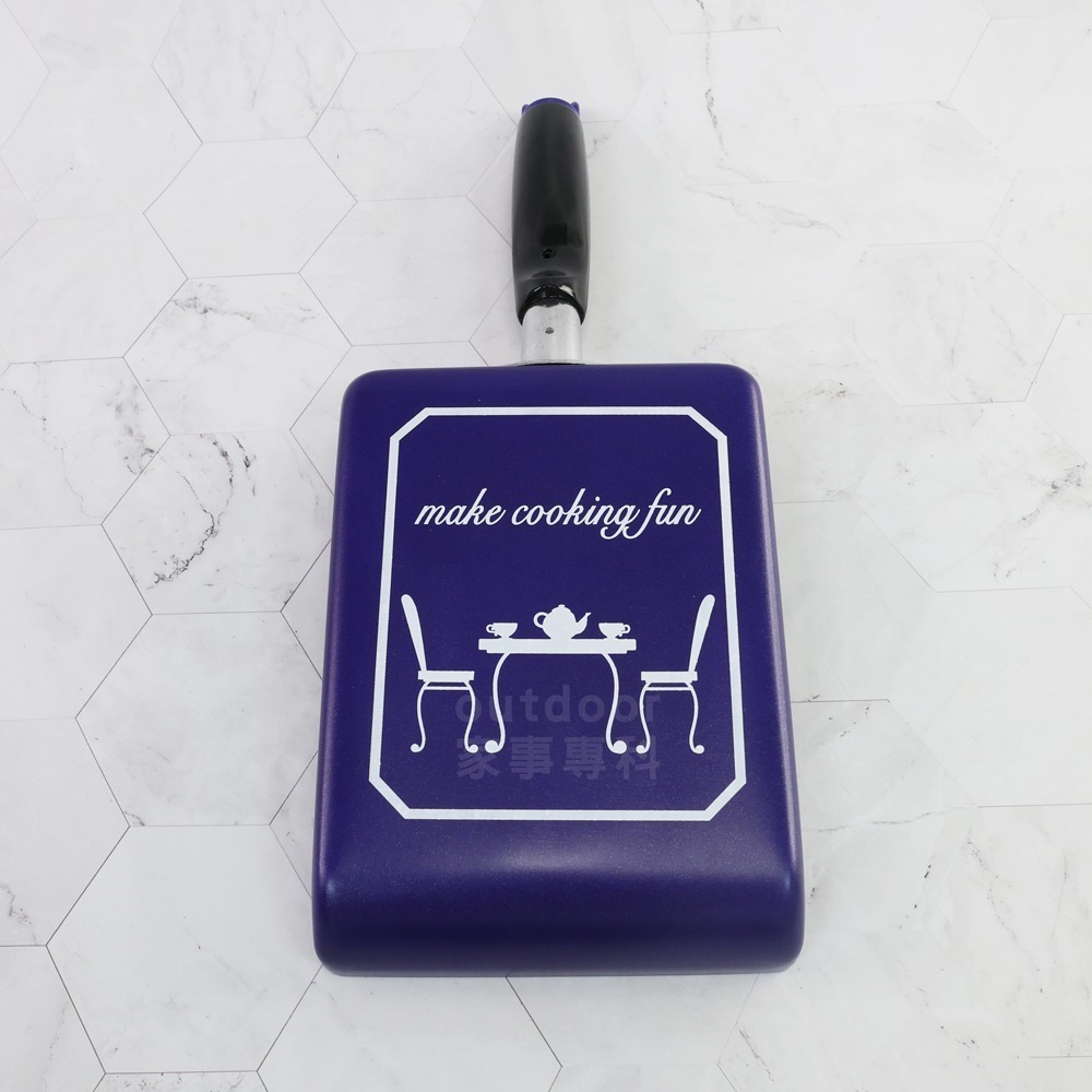 outdoor家事專科 日本和平FREIZ 不沾玉子燒鍋 13x18cm 煎蛋鍋 直火專用 寶藍色 COM-9708-細節圖3