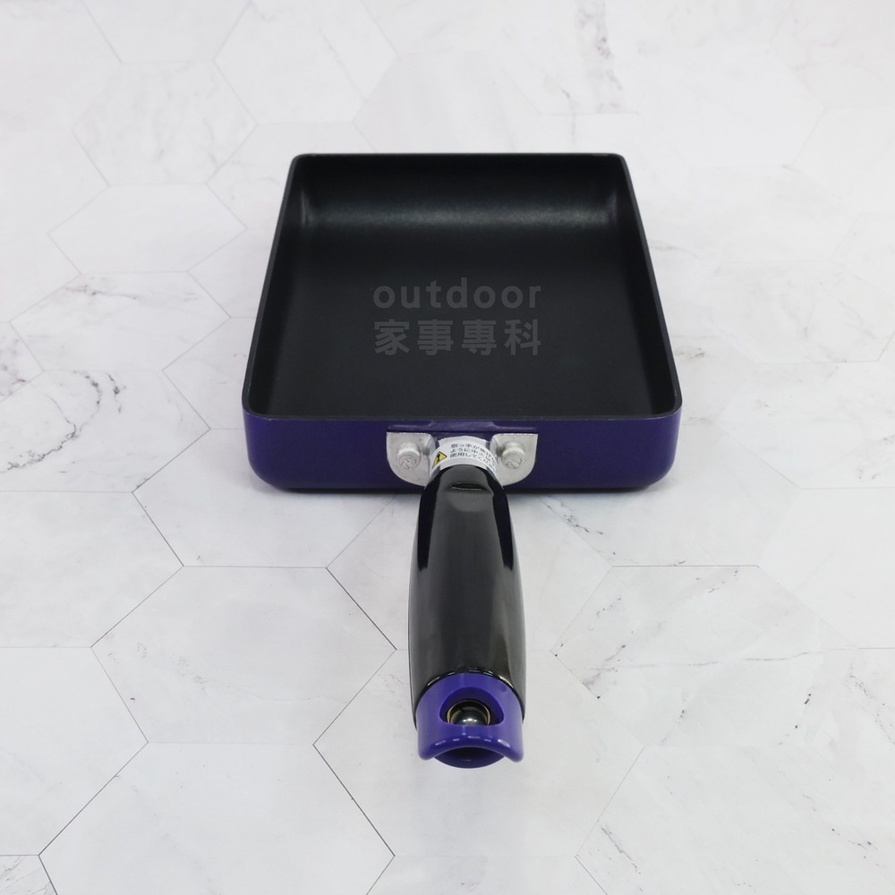 outdoor家事專科 日本和平FREIZ 不沾玉子燒鍋 13x18cm 煎蛋鍋 直火專用 寶藍色 COM-9708-細節圖5