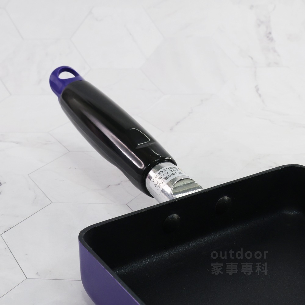 outdoor家事專科 日本和平FREIZ 不沾玉子燒鍋 13x18cm 煎蛋鍋 直火專用 寶藍色 COM-9708-細節圖9