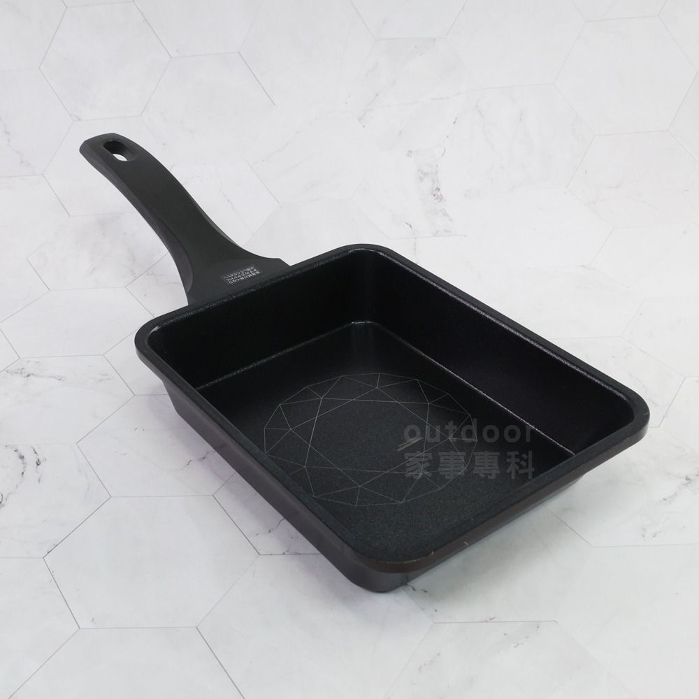 outdoor家事專科 日本和平FREIZ 不沾玉子燒鍋13x18cm 煎蛋鍋 直火/IH爐可用 深褐色 RB-2528-細節圖2